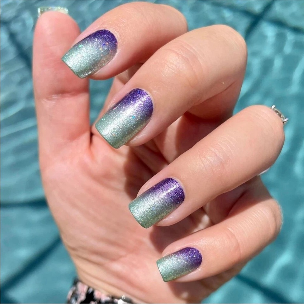 *Retired* Color Street: Mi Little Obsession | Mint Green Purple Gradient Glitter - Picture 2 of 16
